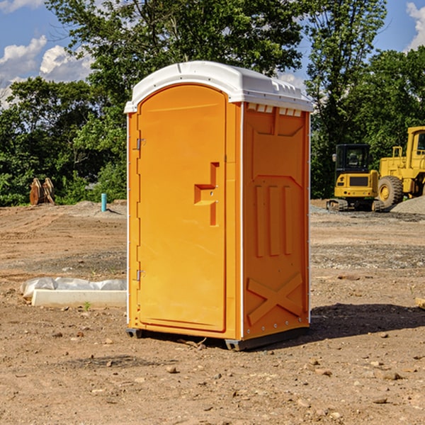 how often are the portable restrooms cleaned and serviced during a rental period in Russell Springs Kansas